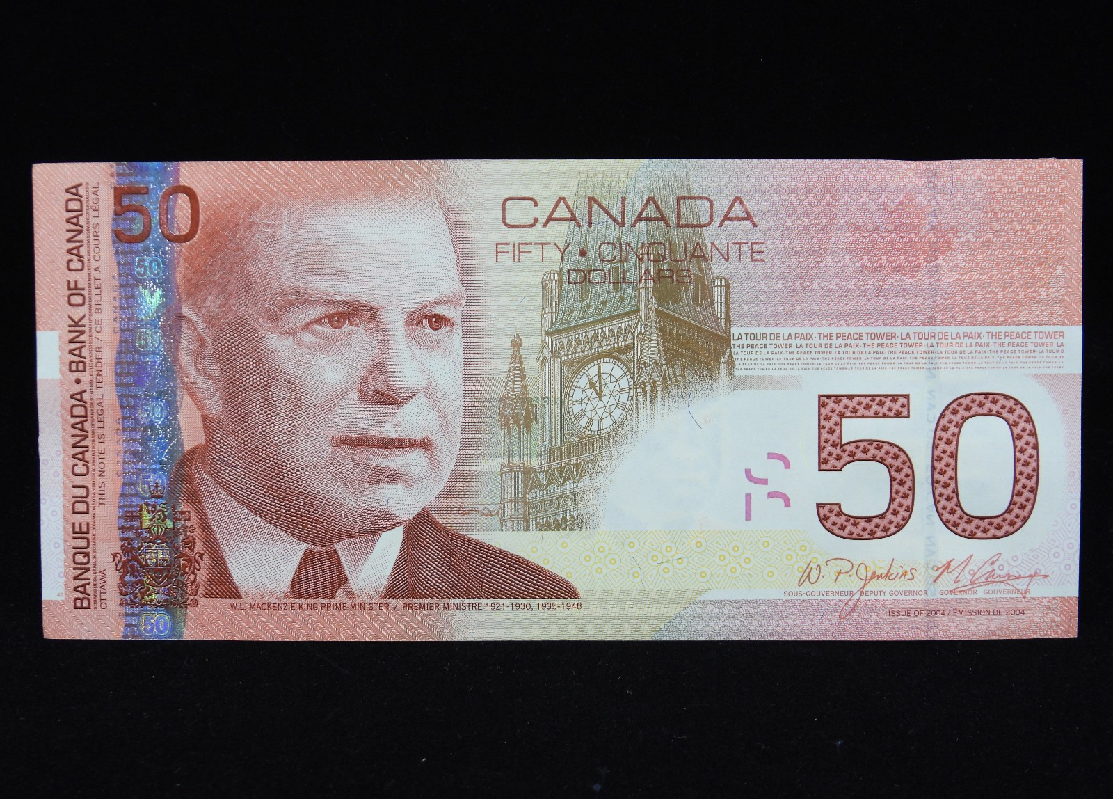 2004 $50 Dollars Canada Banknote FMR 2204336 Jenkins Carney UNC Grade 2008 Print