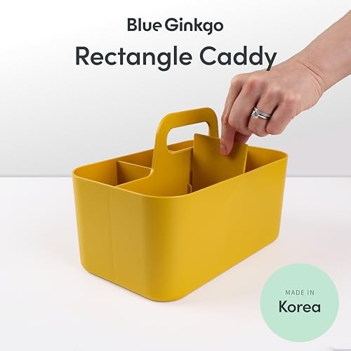 Stackable Organizer Caddy, Yellow, Made in Korea | Portable. Rectangle YELLOW