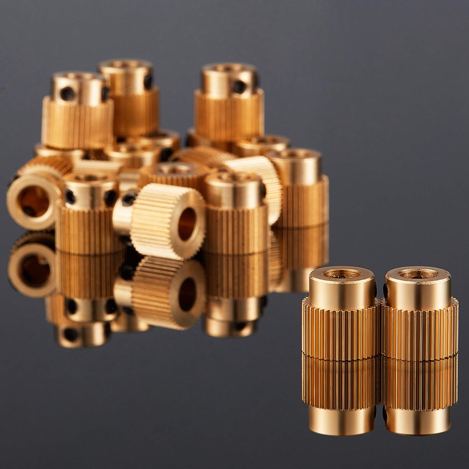 10 Pack Compact 40 Teeth Brass Extruder Gears - Boost 3D Print Performance