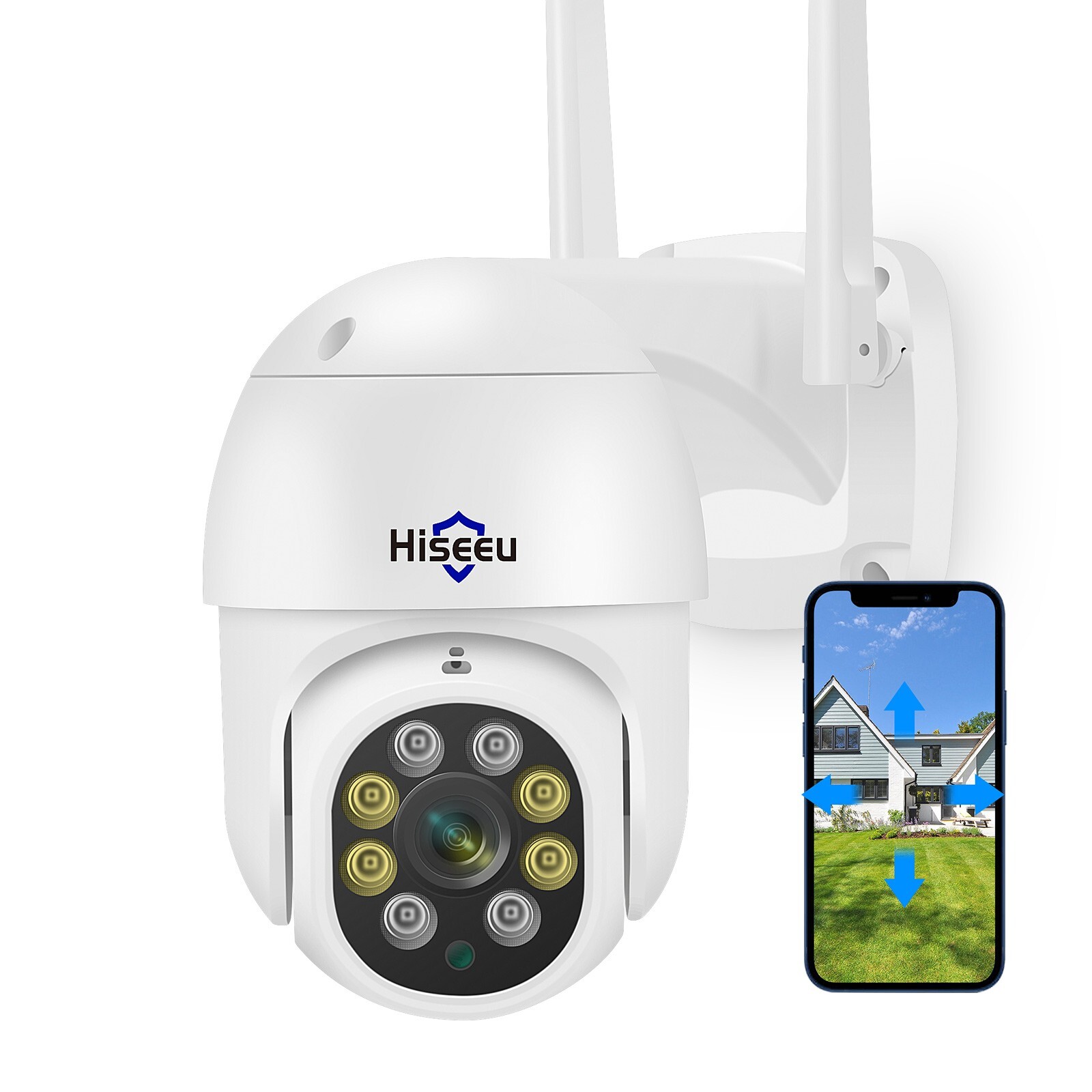 Hiseeu 5MP Full color night vision Motion Detection PTZ WIFI Security Camera