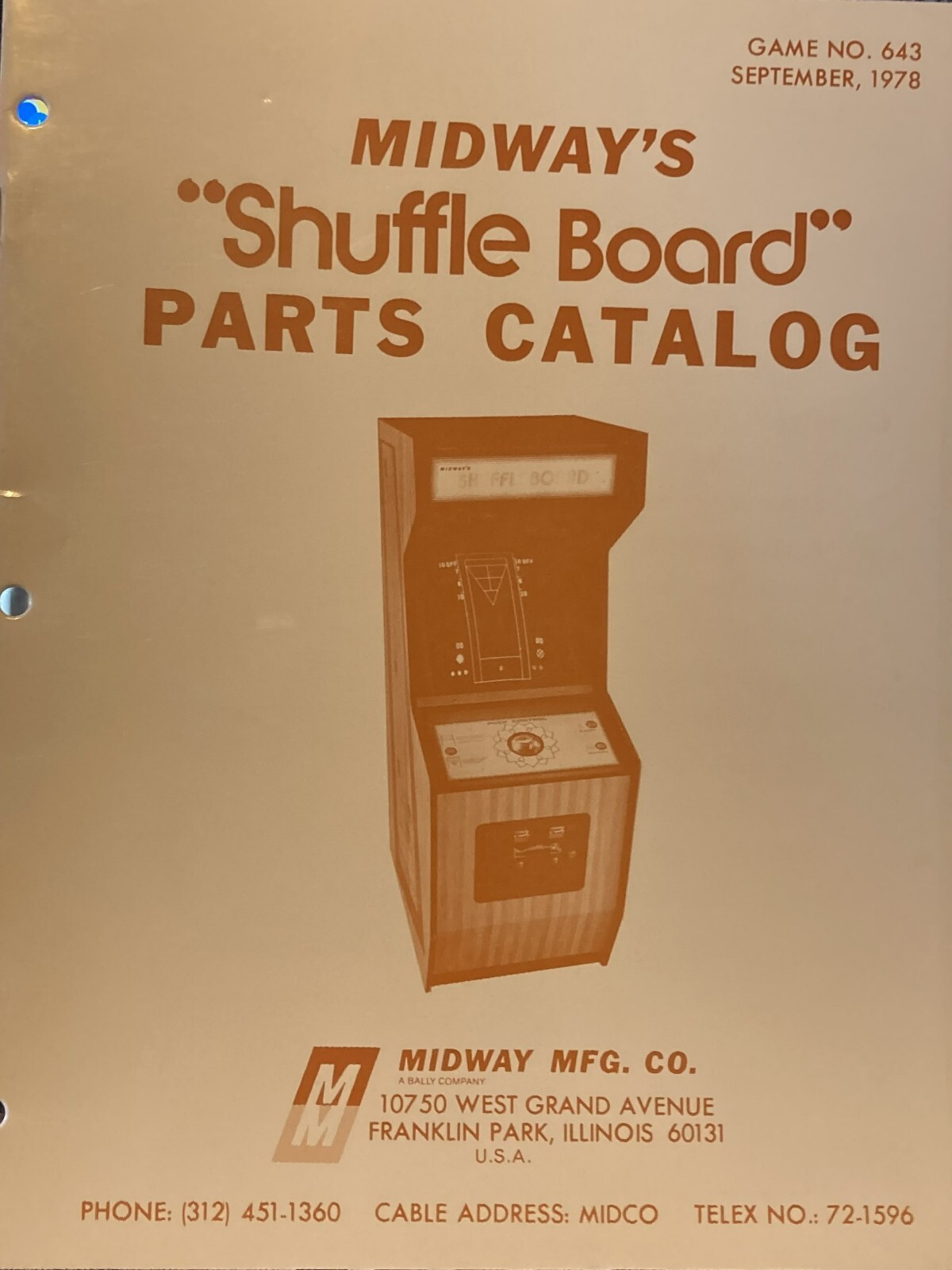 Shuffle Board Arcade Game Parts Catalog