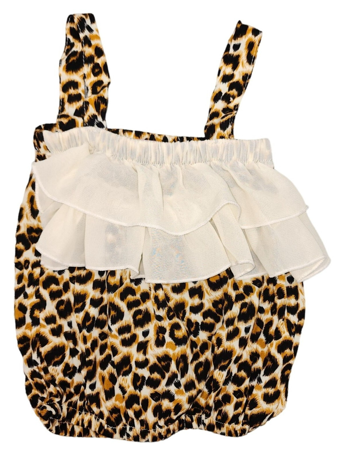 Baby Girls Vogue Fashion Leopard Print Tank Top Ruffle 12-18 Months Bubble Top