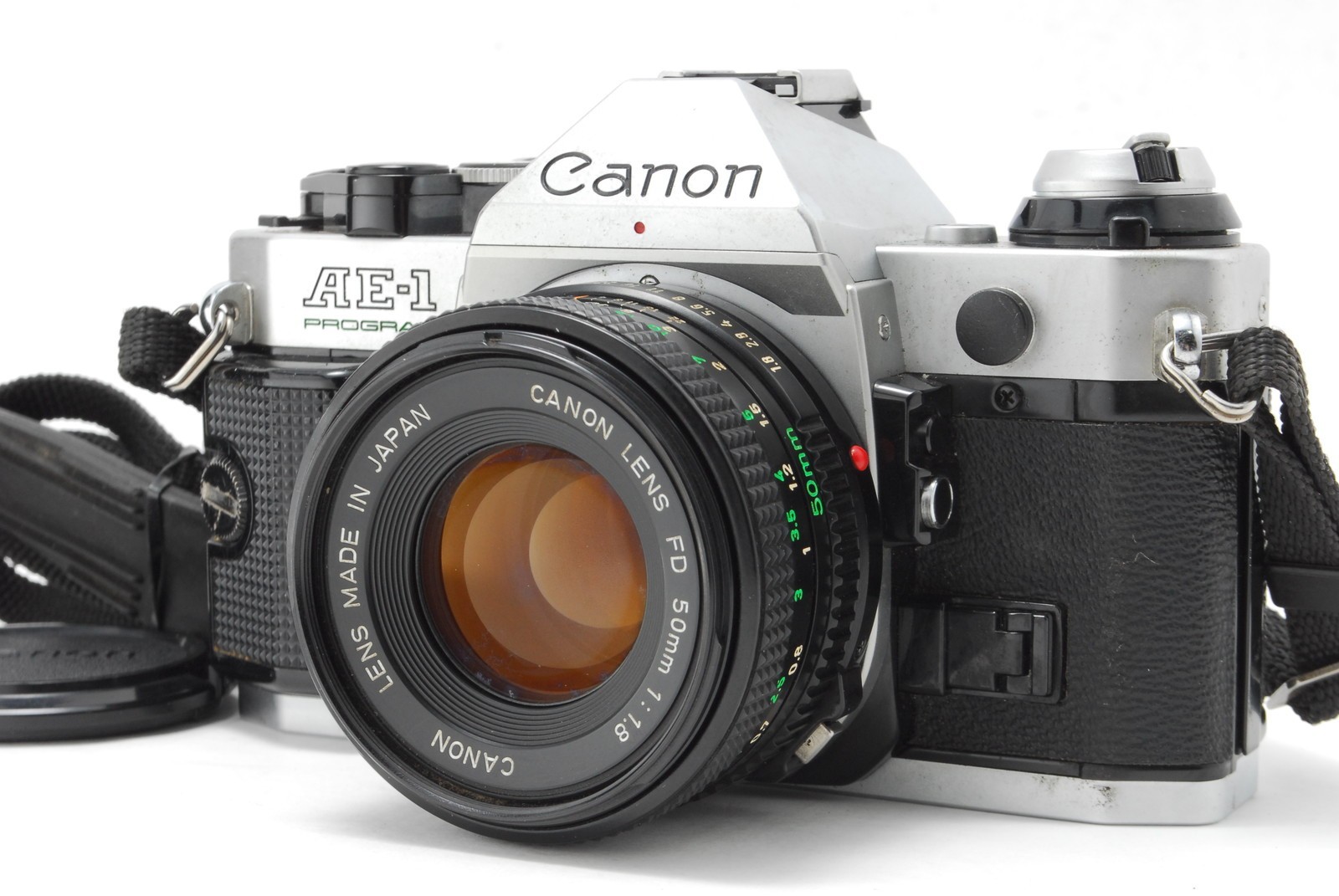 [Exc+5] Canon AE-1 Program 35mm Film Camera New FD NFD 50mm f/1.8 From JAPAN