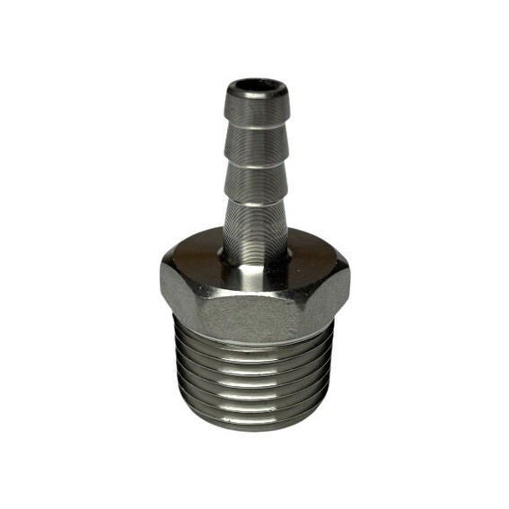 1/2” NPT Male to 5/16” 8mm Stainless Hose Barb Adapter Oil Fuel Water Fitting