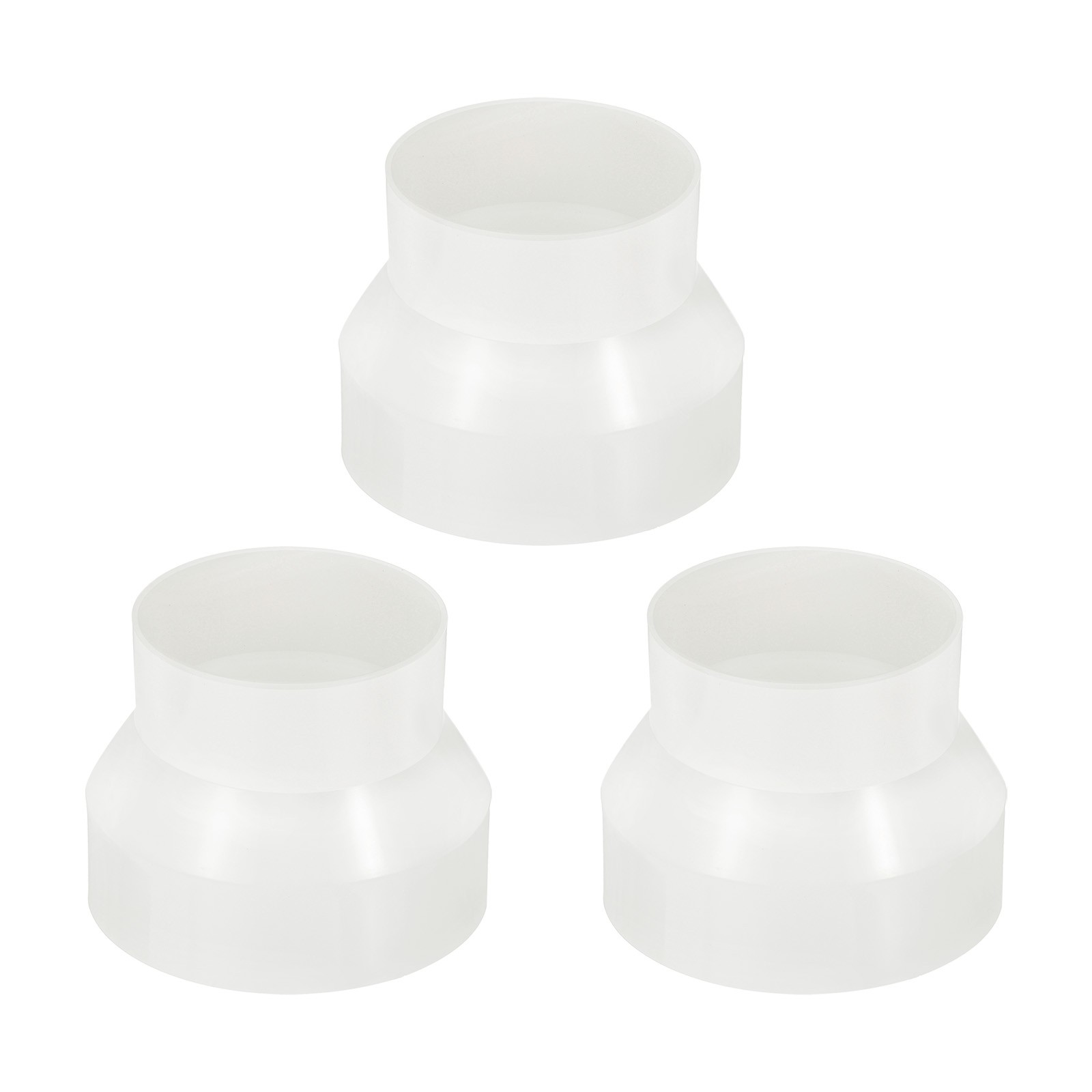 3Pcs 4" to 3" Duct Reducer Ducting Airflow Tube Increaser Adapter Pipe Fitting