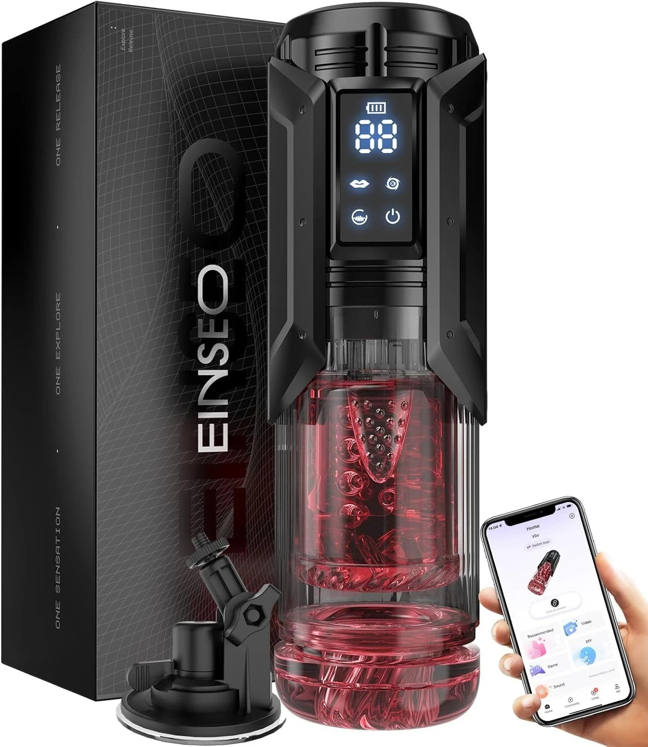 Male Masturbaters Automatic HandsFree Rotating Cup Thrusting Stroker Lubricants
