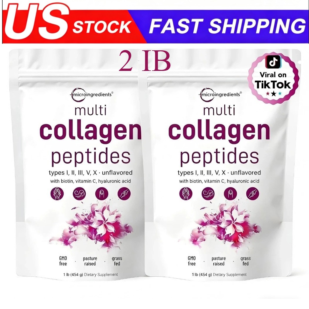 2 lb Multi Collagen Peptides Powder Hydrolyzed Protein Peptide Type I,II,III,V,X