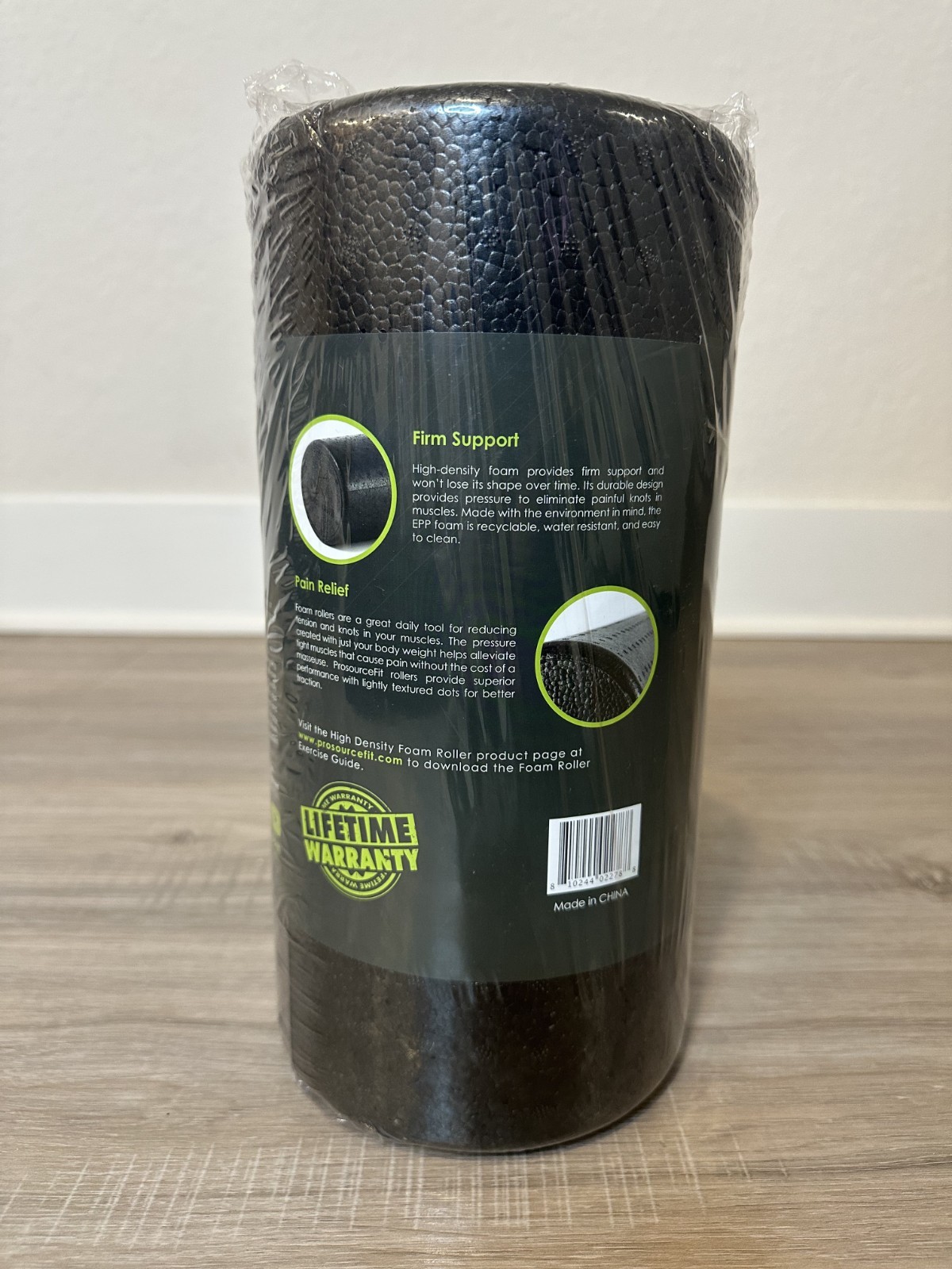 Prosource Fit High Density Foam Roller - Size 12x6 Black