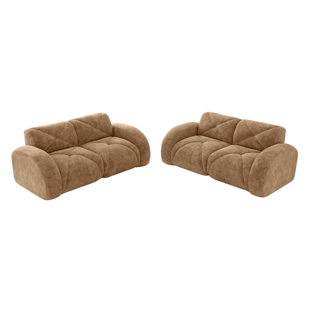 Comfy Velvet Cloud Couch 4-Seater Modular Sofa Set No Assembly
