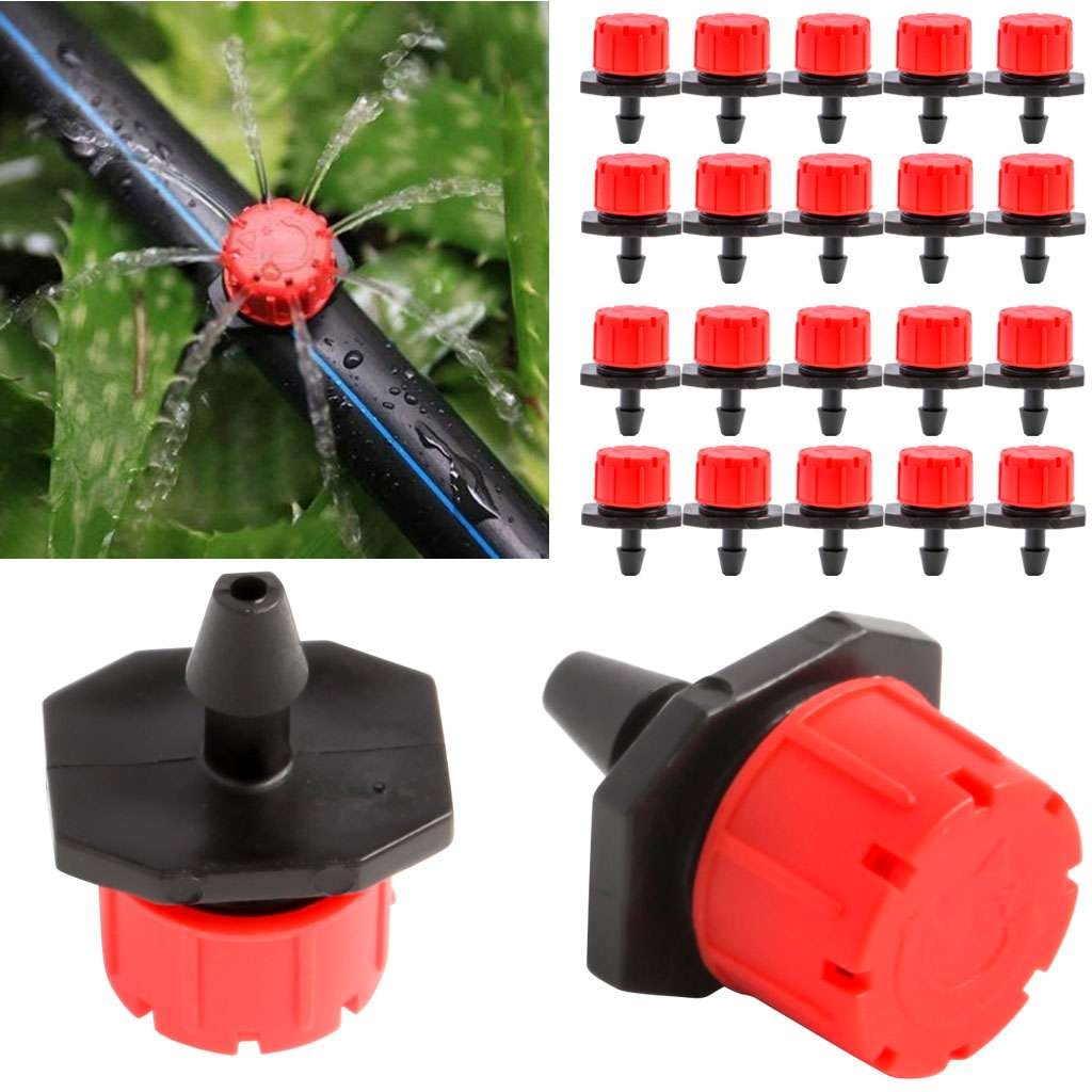 100X Adjustable Emitter Dripper Micro Drip Irrigation Sprinkler Watering System