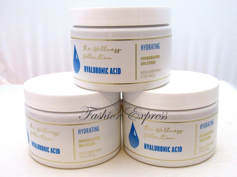 BATH & BODY WORKS HYALURONIC ACID INVIGORATING SPA SCRUB 17 OZ (LOT OF 3 PCS)