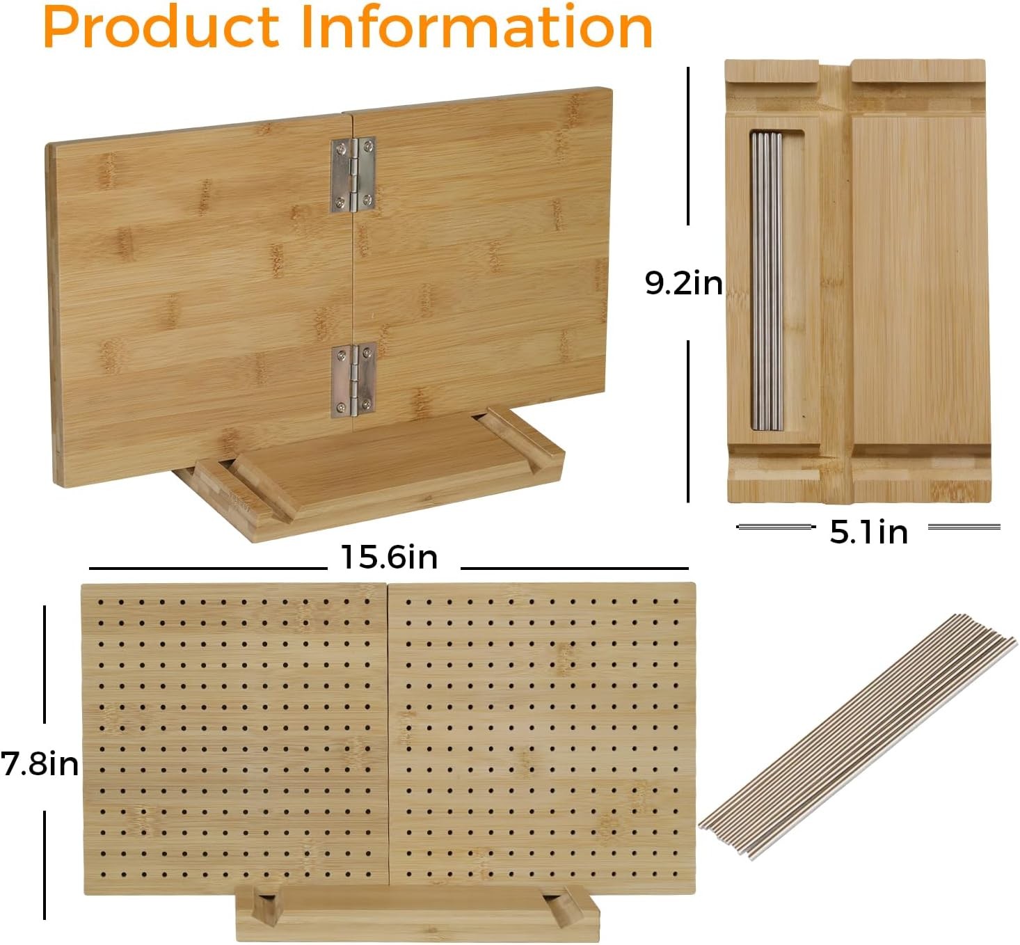 Crochet Blocking Board with Pegs & Accessories - 15.5x7.7 inch Knitting Board...