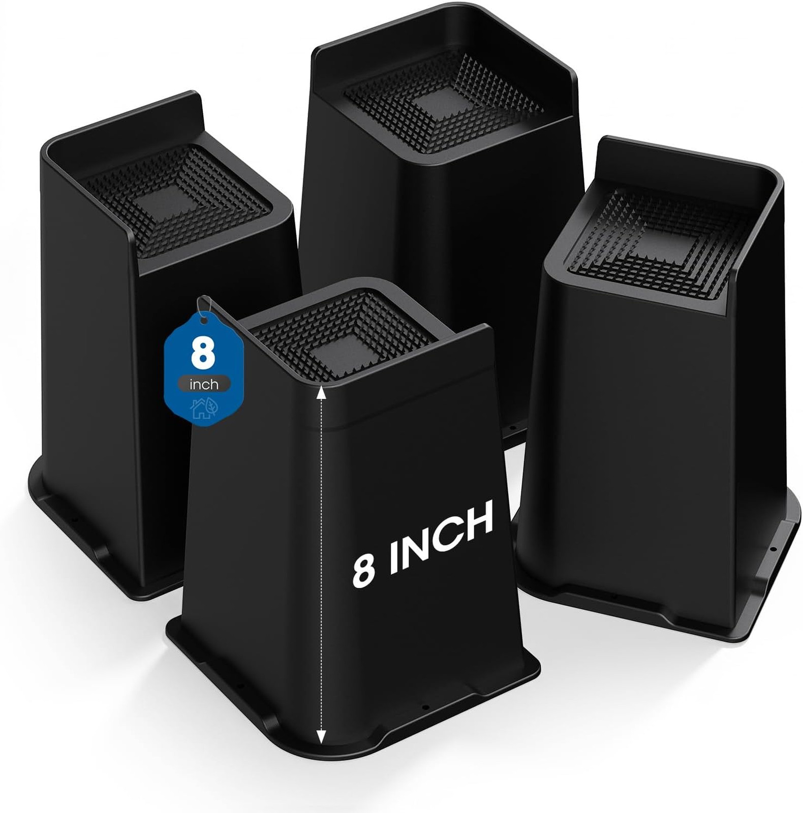 Bed Risers Heavy Duty 2 3 4 6 8 Inch Support Up To 6000 Lbs L Shaped Design
