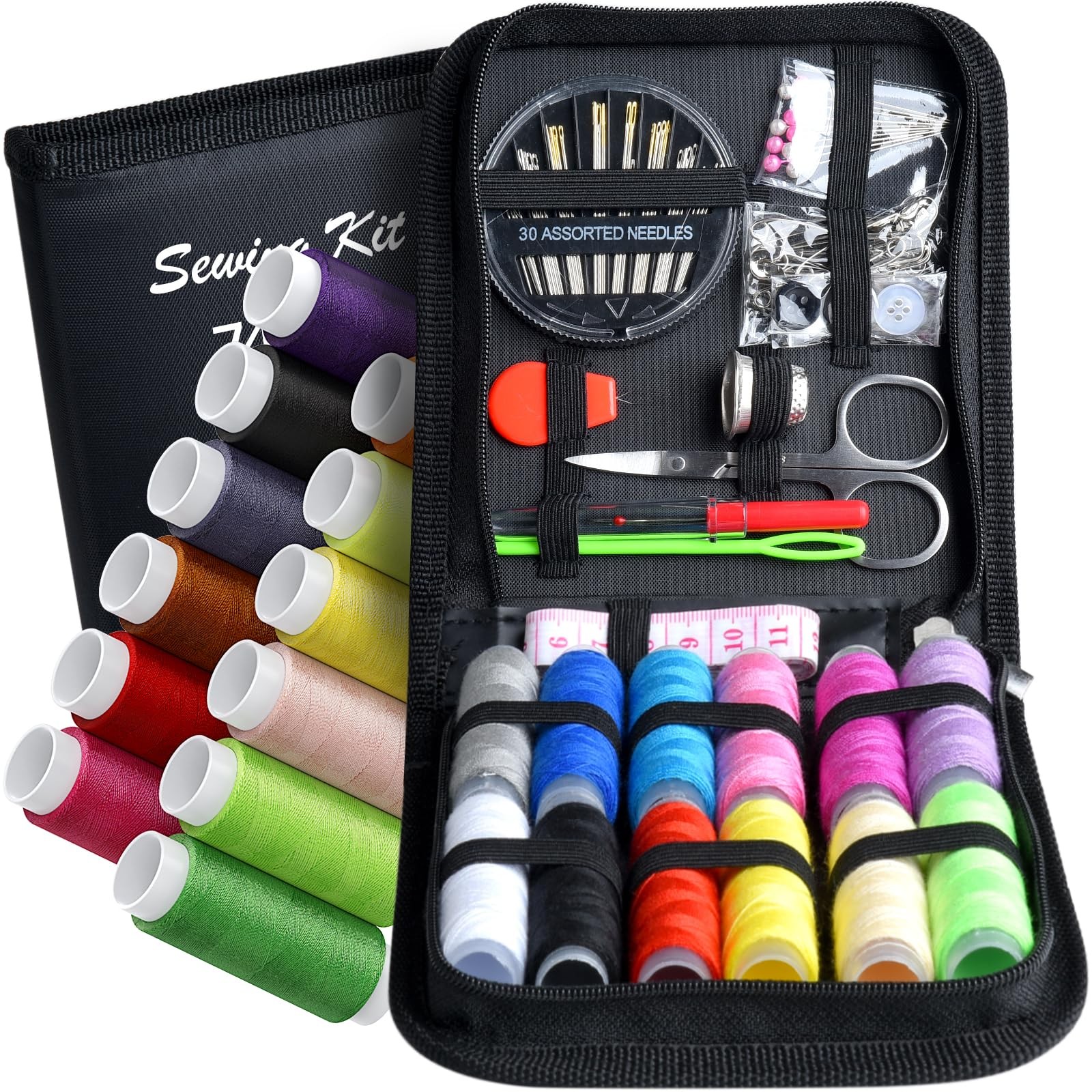 Sewing Kit,Zipper Portable Mini Kits for Adults,Traveler, Beginner, S
