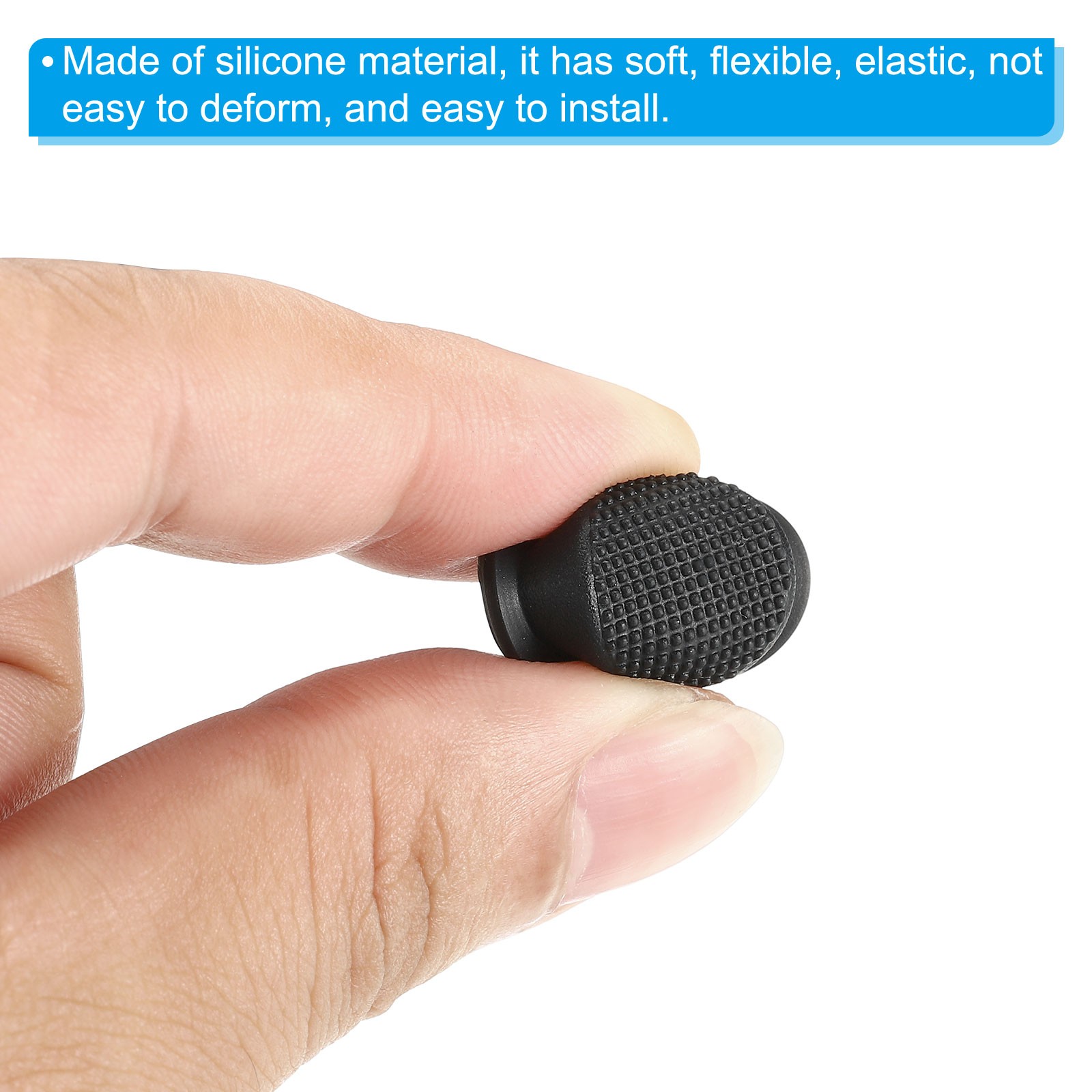 0.63" LED Flashlight Switch Cap, 10 Pcs Silicone Soft Boot Cover, Black