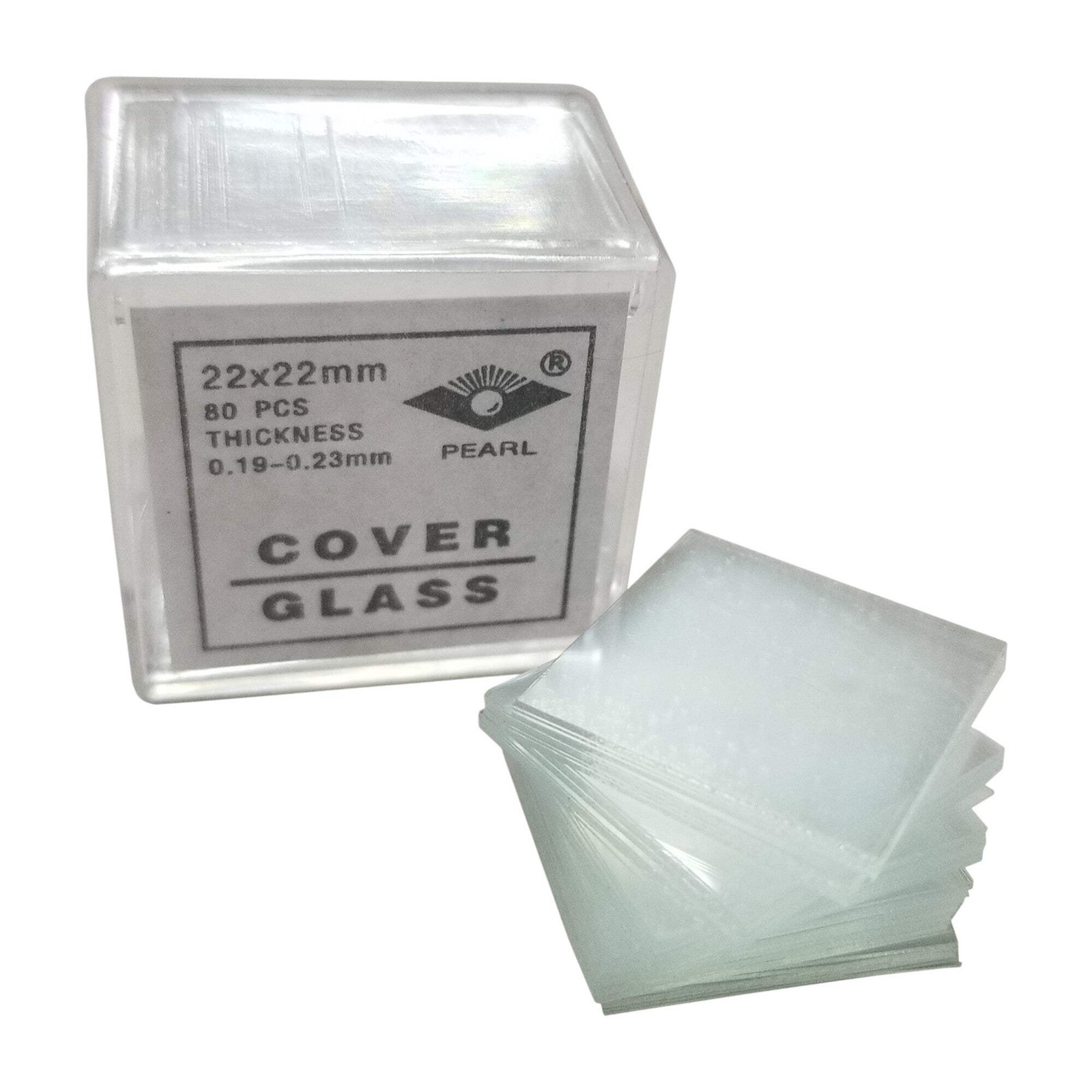 Microscope Cover Slips, #2 Thickness, 22 x 22 mm, Case of 80