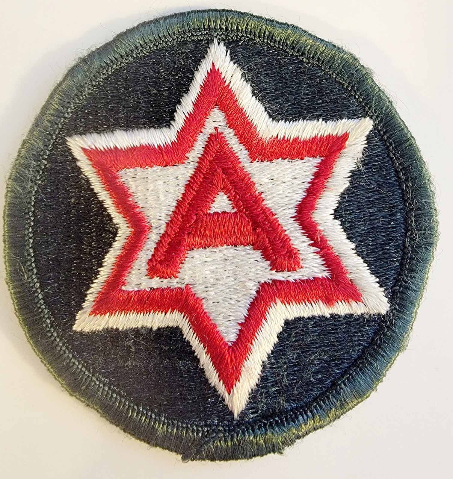 Vietnam Era 6th US Army Alamo Force Merrowed Edge UV Glow Patch 6 Pointed Star