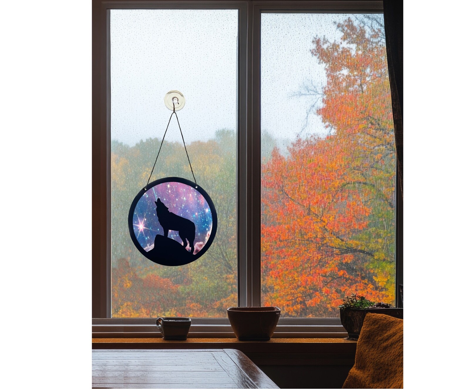 Colorful Sun Catcher-Hang On Your Window-Beautiful, Window Art-Howling Wolf
