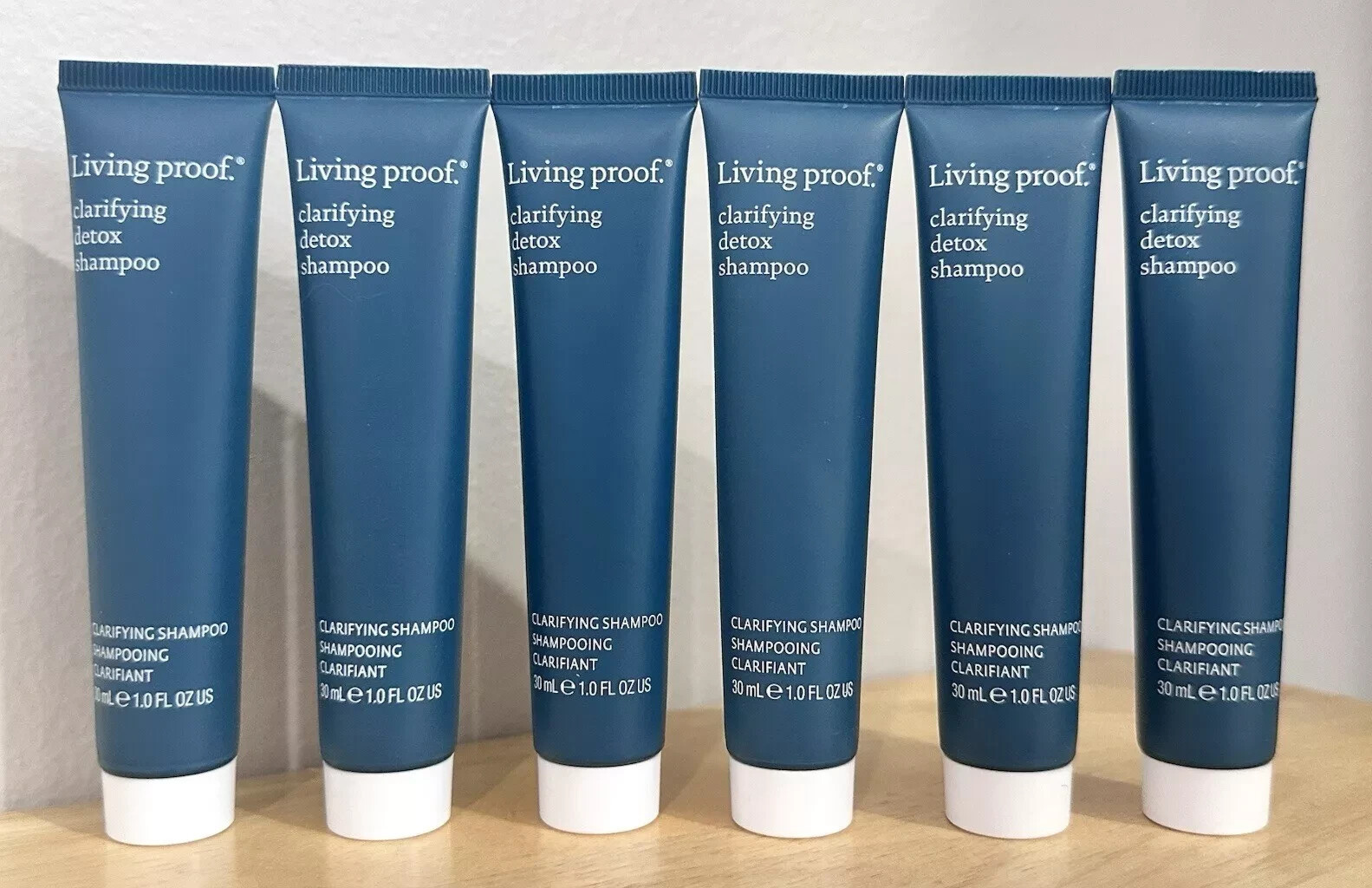 Lot of 6 ~ Living Proof Clarifying Detox Shampoo ~ 1 oz 30 mL Each ~ Travel Size