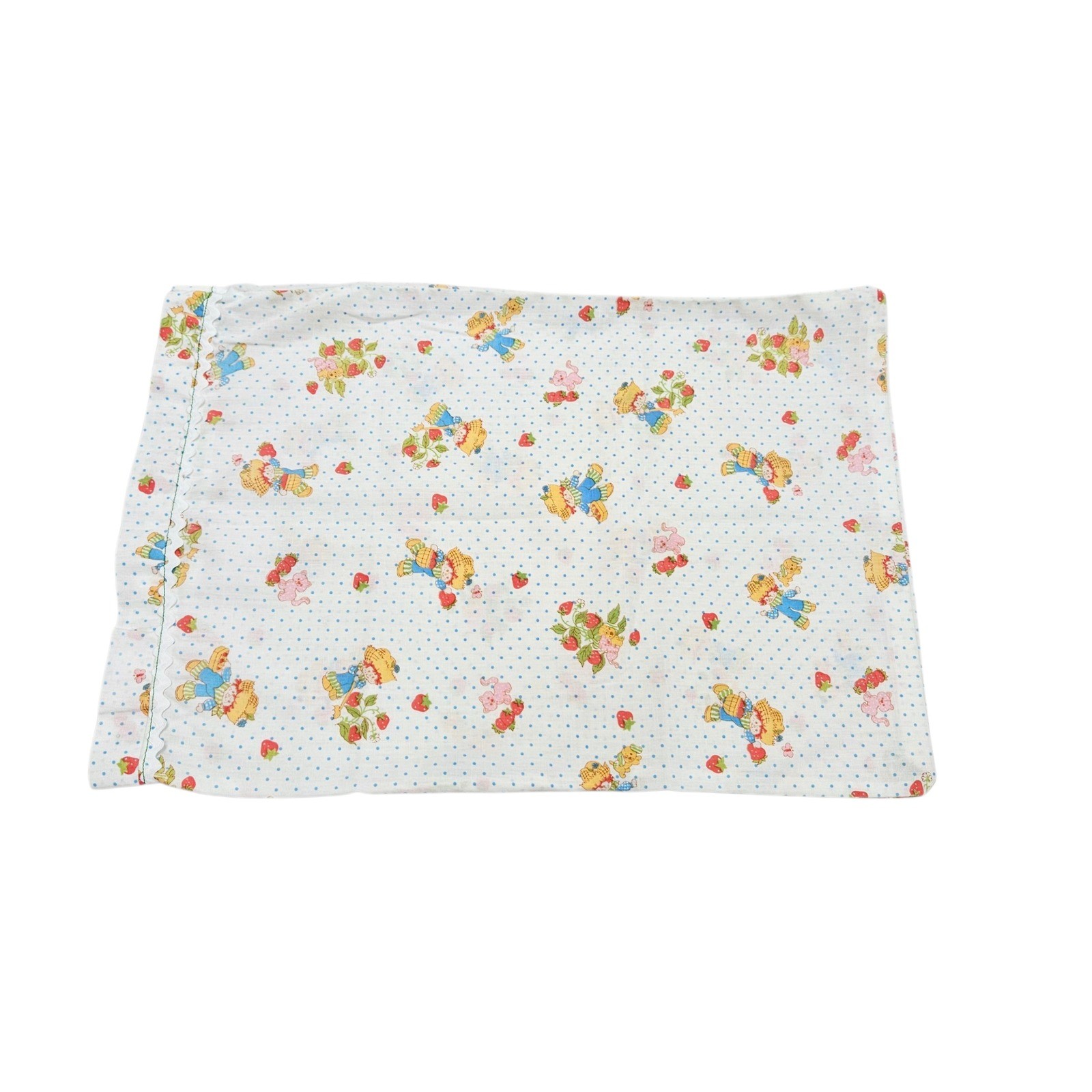 Vintage Homemade Toddler Mini Pillowcase Strawberry Shortcake Polka Dot Floral