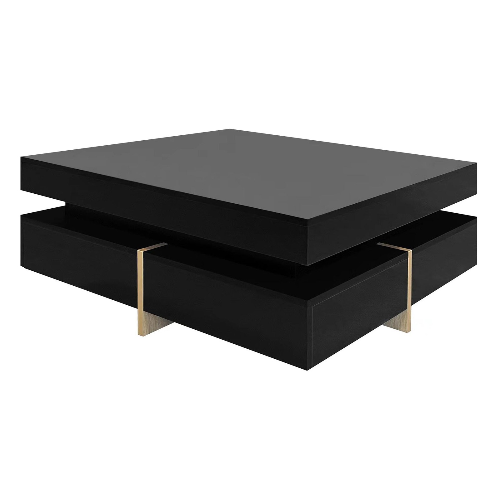 Vinsetto Coffee Table with 4 Drawers, Black