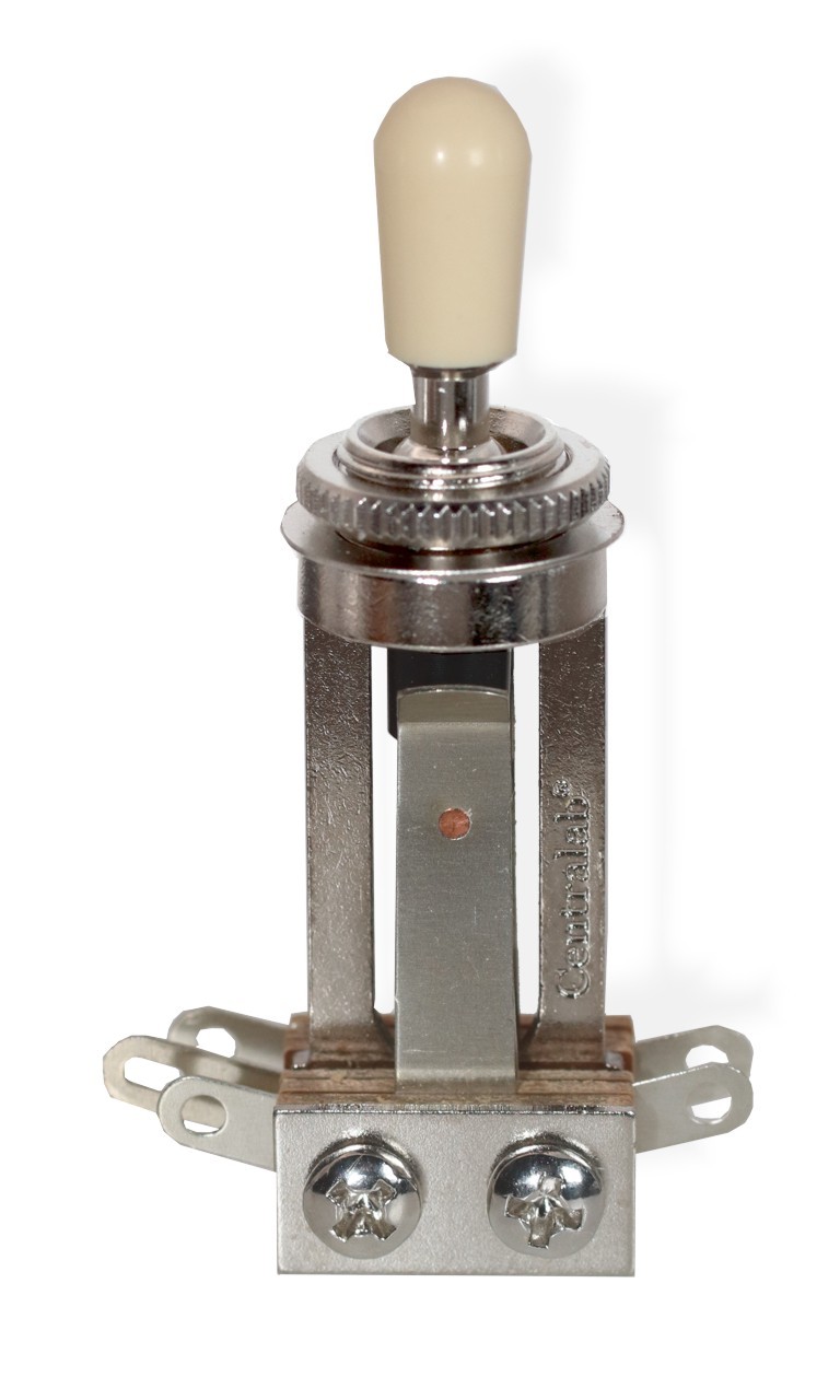 Switch Toggle 3 Way Centralab Long Frame Nickel Ivory Knob