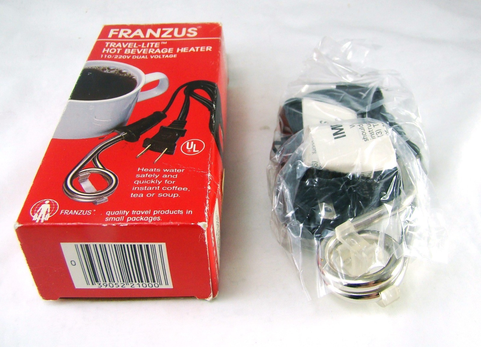 Franzus Travel-Lite IH-100 110/220 Dual Voltage Hot Beverage Heater NIB Vintage