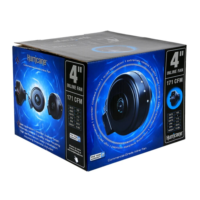 Hurricane Inline Fan - 4" - 171CFM