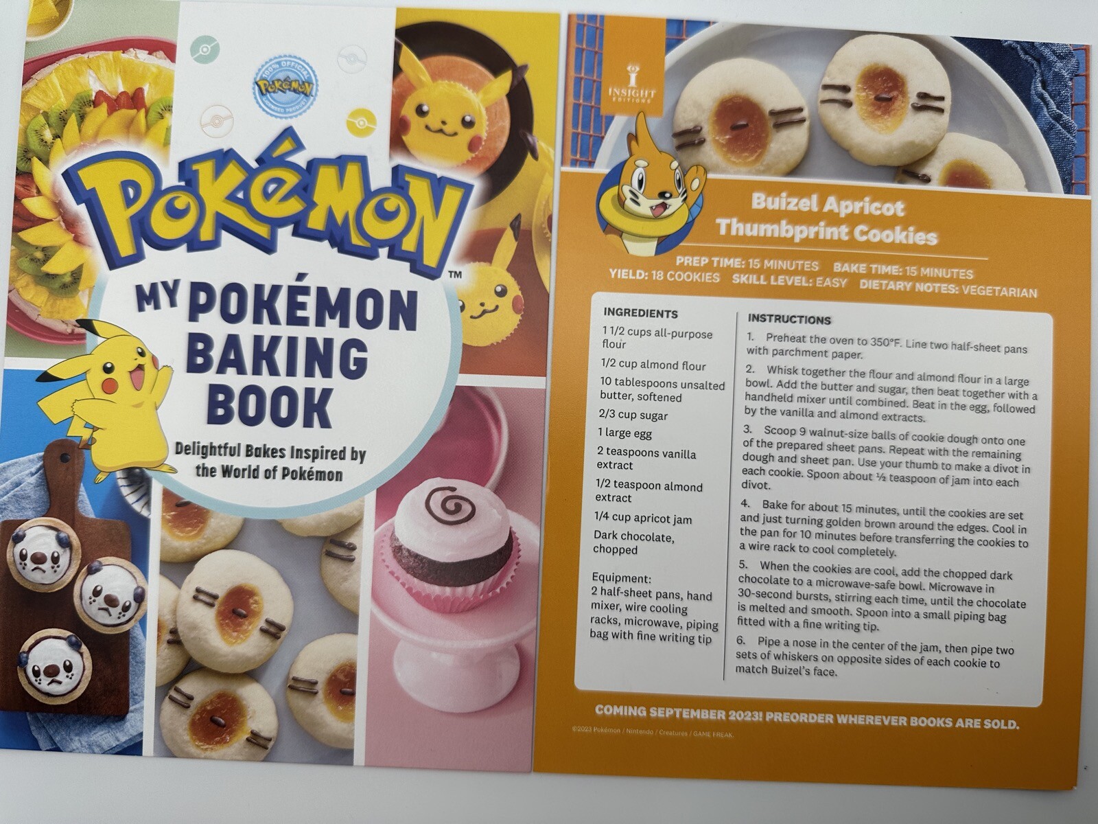 SDCC 2023 EXCLUSIVE Insight Editions Promo Recipe Post Card Pokemon Cookbook