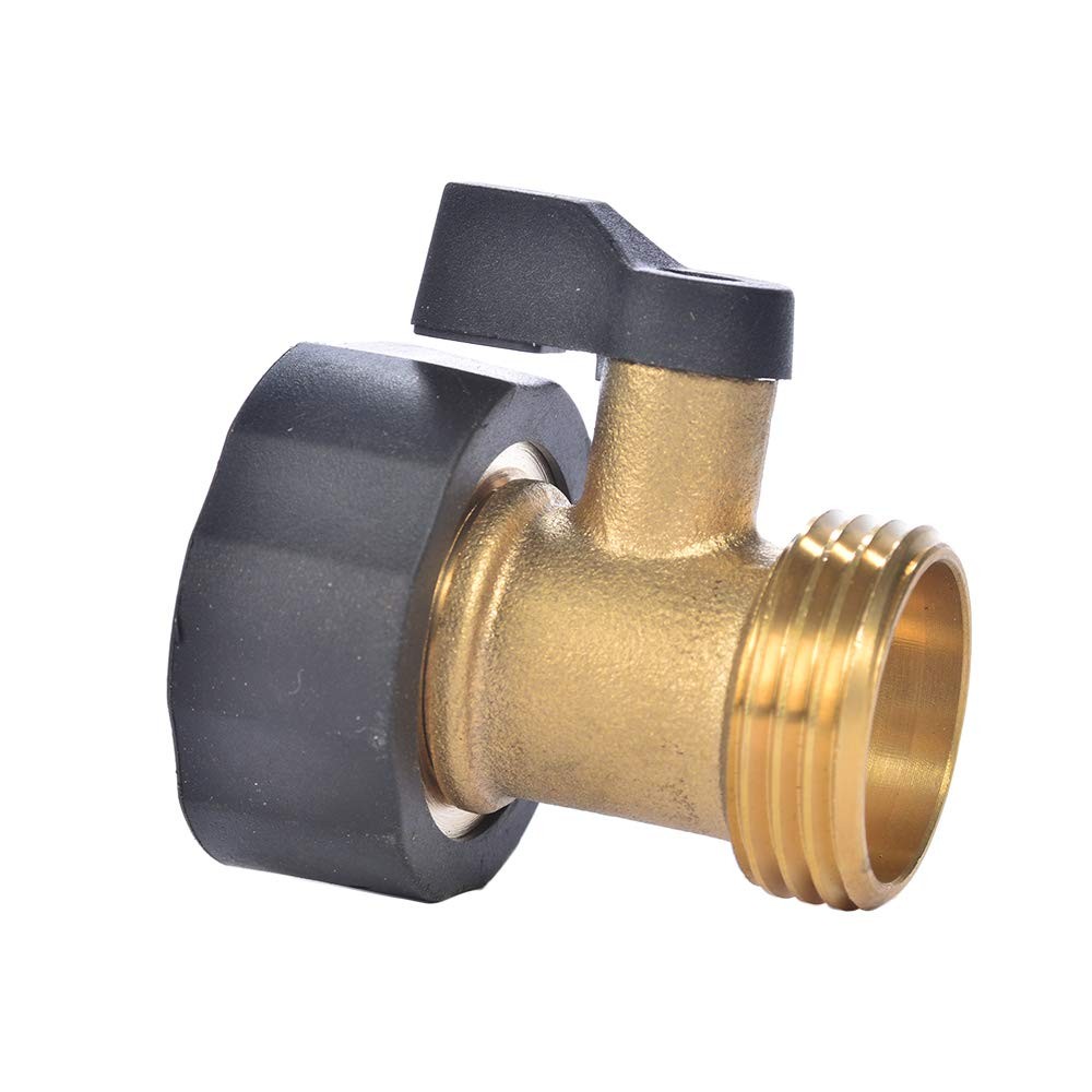 3/4" Brass Garden Hose Shut Off Valve,1-Way 1 Pack, & Rubber Grip