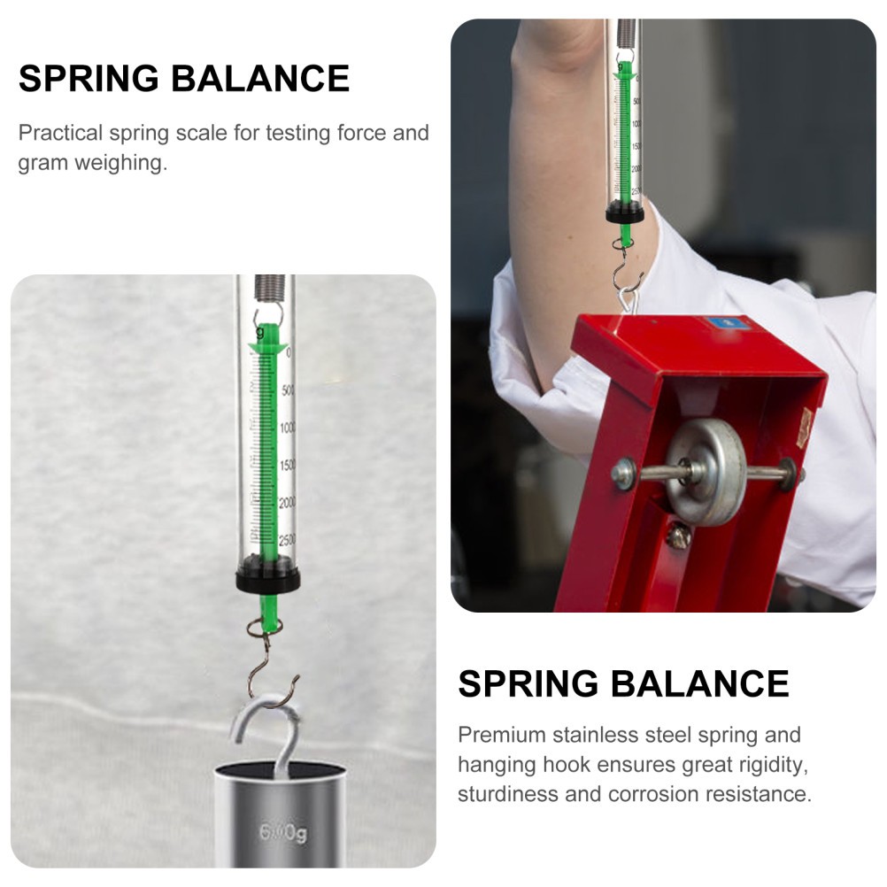 2 Pcs Portable Spring Scale Hook Science Dynamometer Mechanical Hanging
