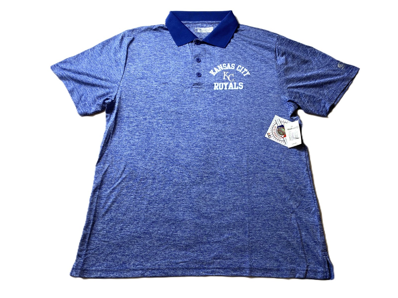 True Fan - Men's Large MLB Kansas City Royals Blue Short Sleeve Polo Shirt