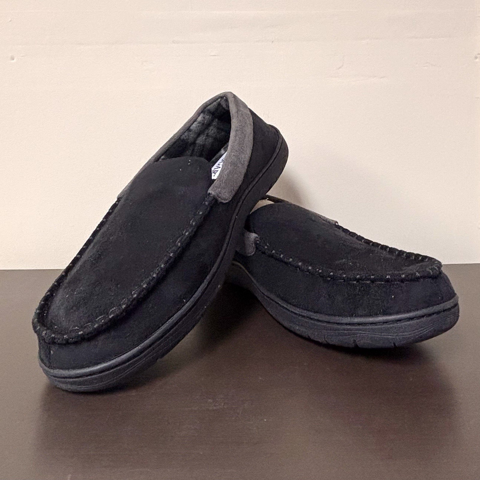 Haggar Men's Grey Memory Foam Indoor/Outdoor Slippers 11-12 XL
