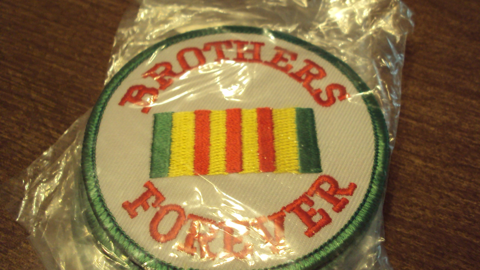 Armed forces Brothers forever round patch veterans motorcycle rocker