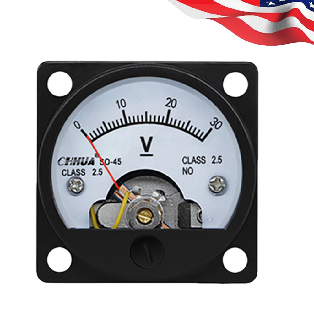 DC 0- 30V Analog Voltmeter Analogue Voltage panel meter SO45 directly Connect