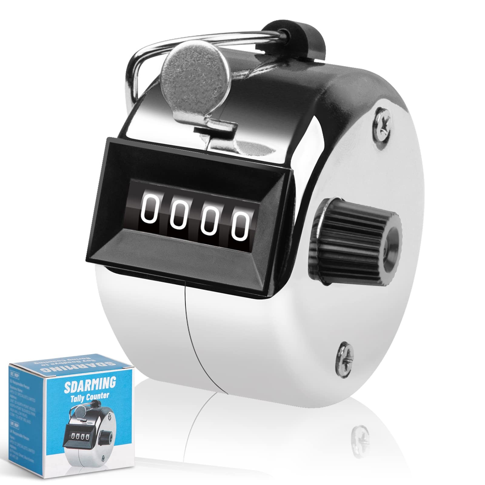 SDARMING Tally Counter, 4-Digit Clicker Counter, Metal Hand Tally Counters Cl...