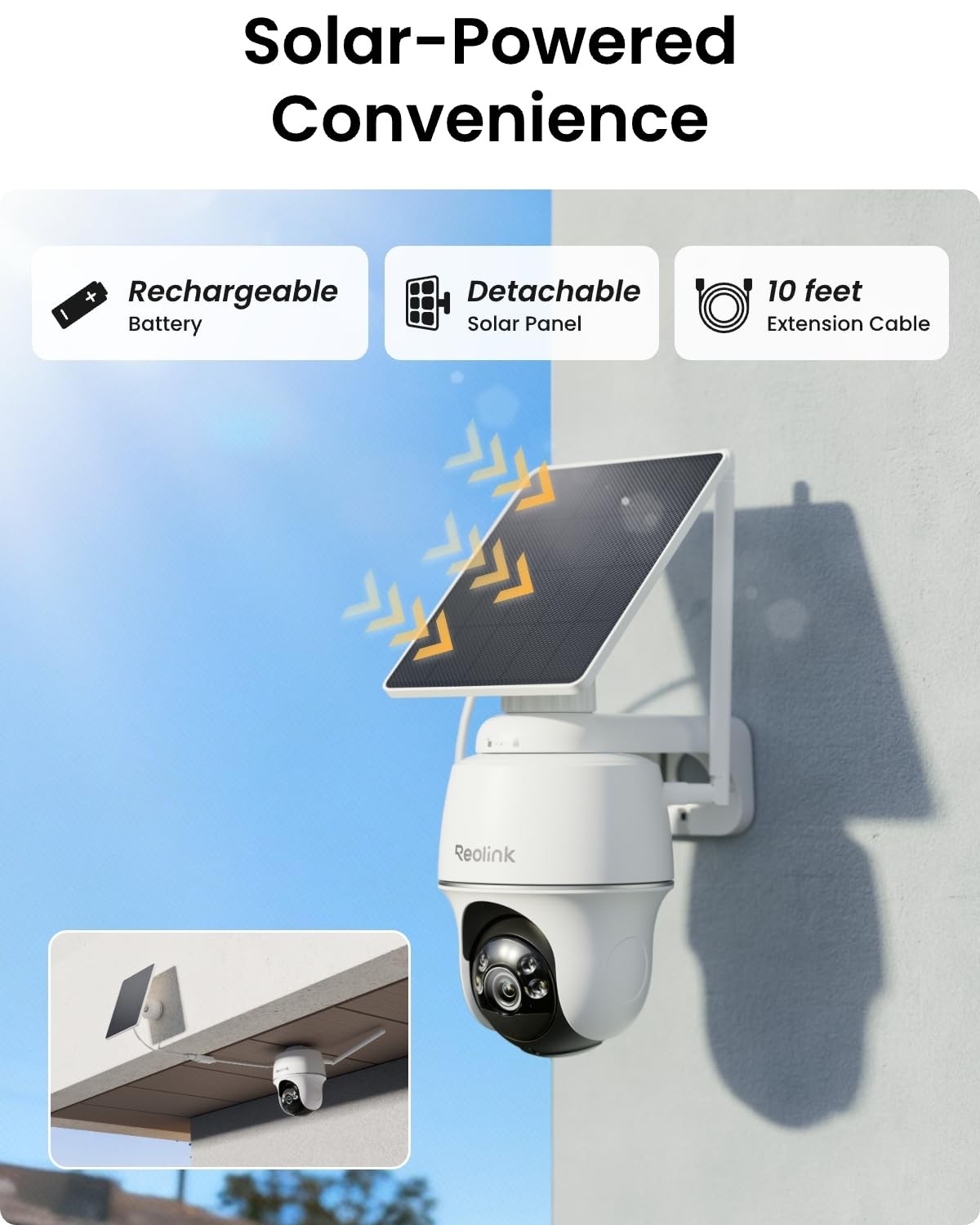 REOLINK 360° PT Solar Security Cameras Wireless Outdoor System 2 Pack White
