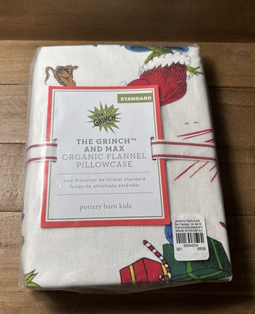 Pottery Barn Dr. Seuss’s The Grinch™ & Max™ Organic Pillowcase ~ Standard