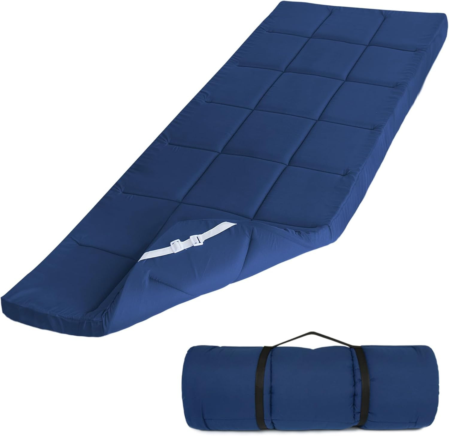 Navy Cot Mattress Topper - Quilted Pads for Camping, 75"X30" for Camp Cot/Rv Bun