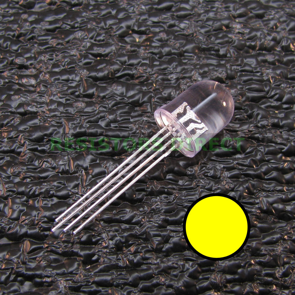 5pcs Round 10mm Yellow LED Clear Lens 8000 MCD Ham Radio USA Seller 5x Z25