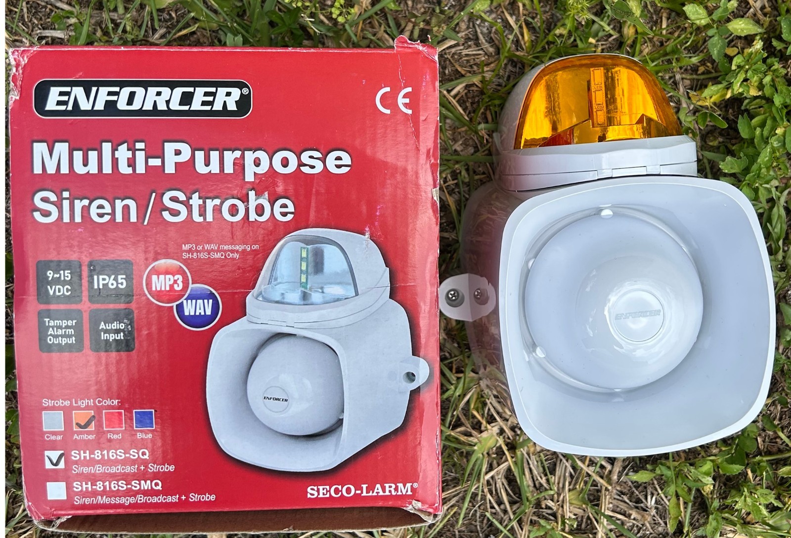 Seco-Larm Enforcer Siren/Strobe with Audio Input, SH-816S-SQ New