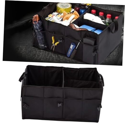 Car Trunk Organizer – Collapsible Multi Compartment Storage Box, Adjustable