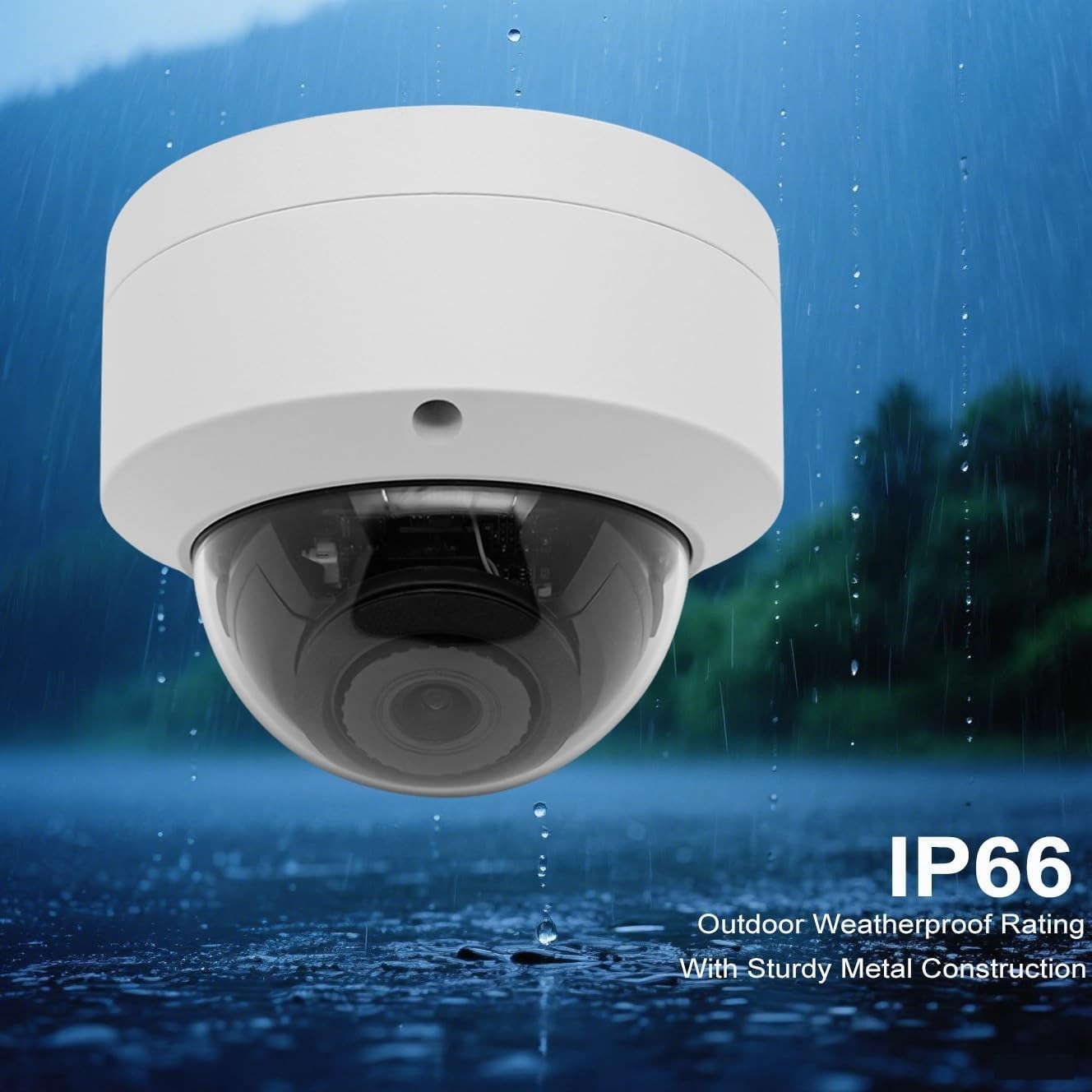 4MP PoE IP Vandal Dome Camera IR Mode Outdoor/Indoor Metal Housing 2.8mm
