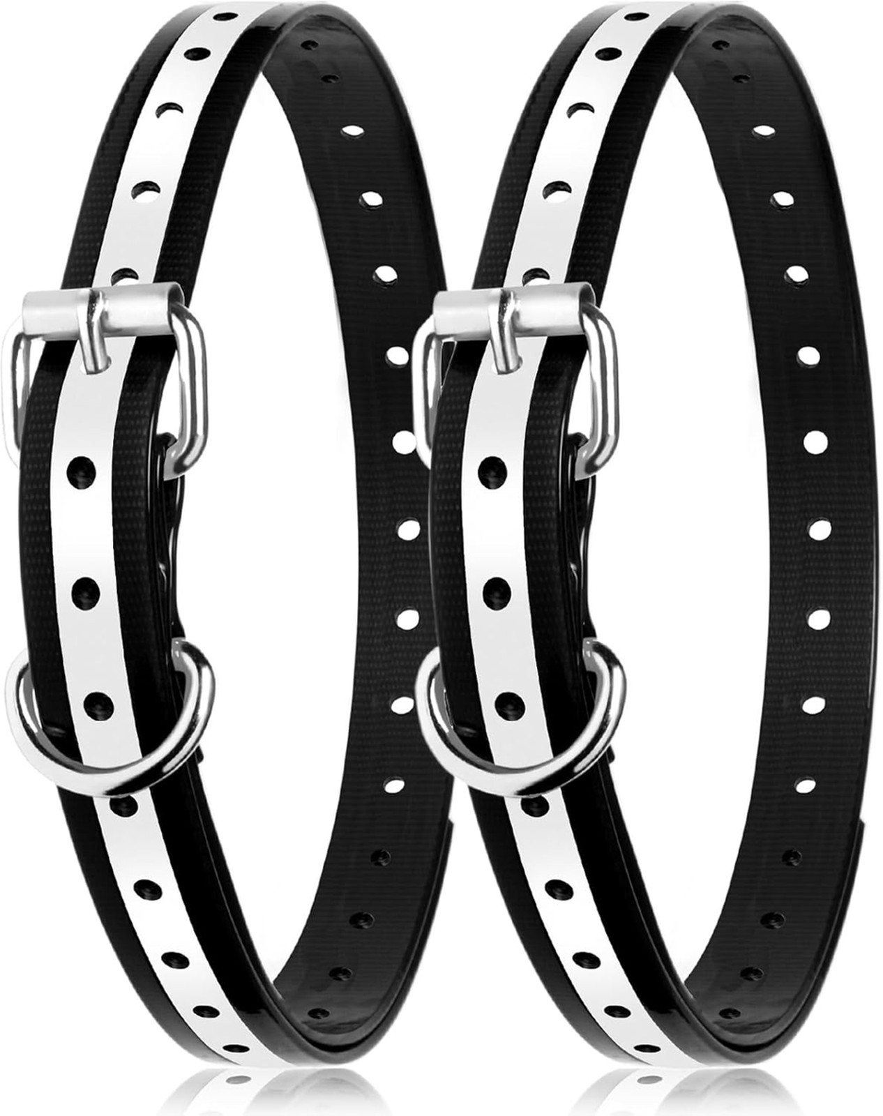 Shock Collar Replacement Strap TPU 2 Pack, Waterproof Reflective D-Ring