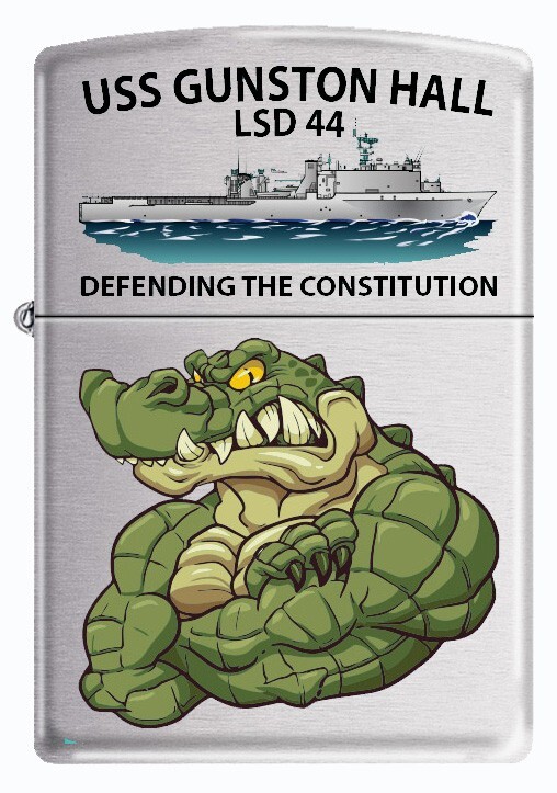 USS Gunston Hall (LSD-44) Zippo MIB "Defending the Constitution" Brushed Chrome