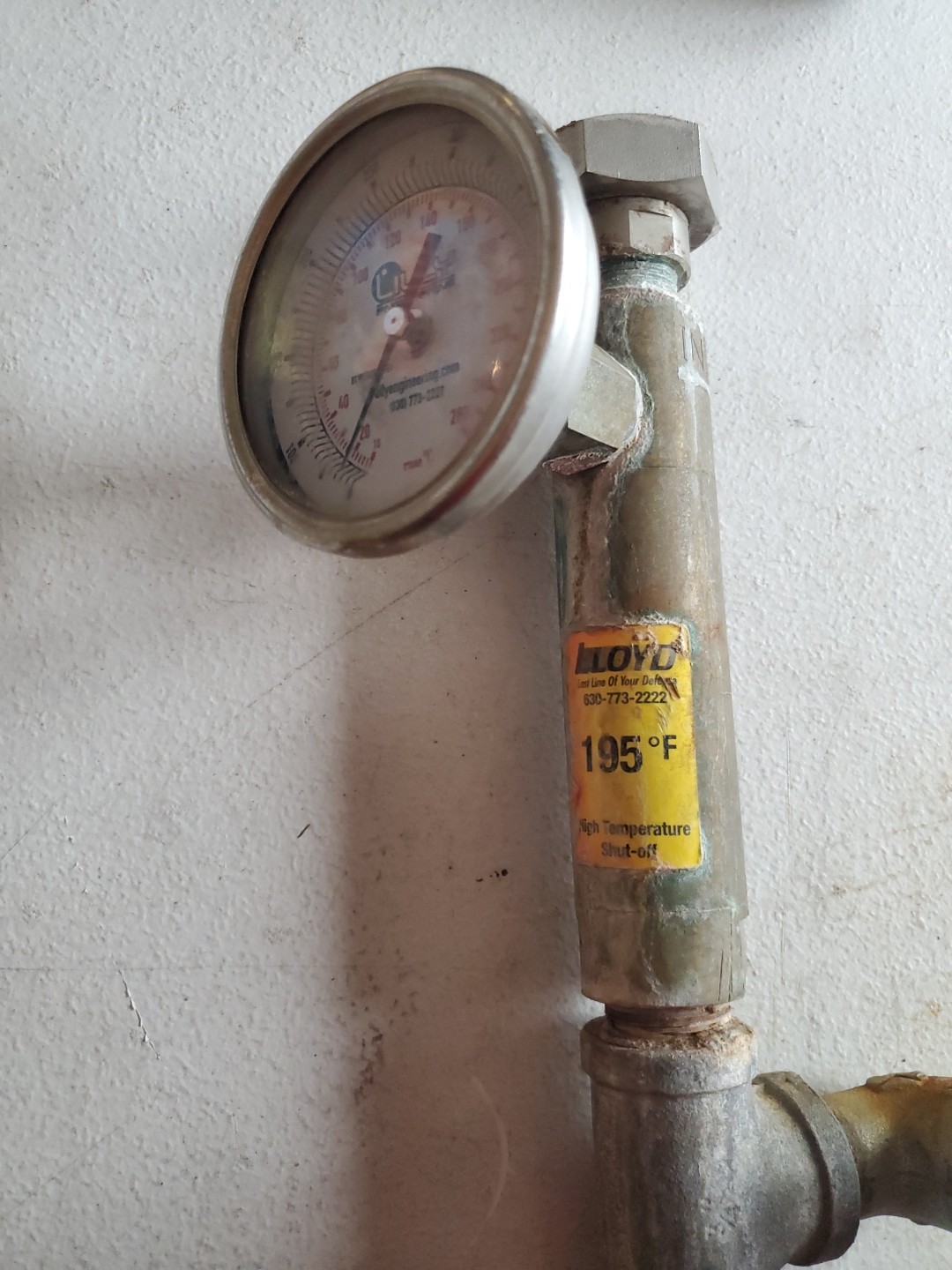 Lloyd High Temp Shutoff With Lilly Guage 195° F