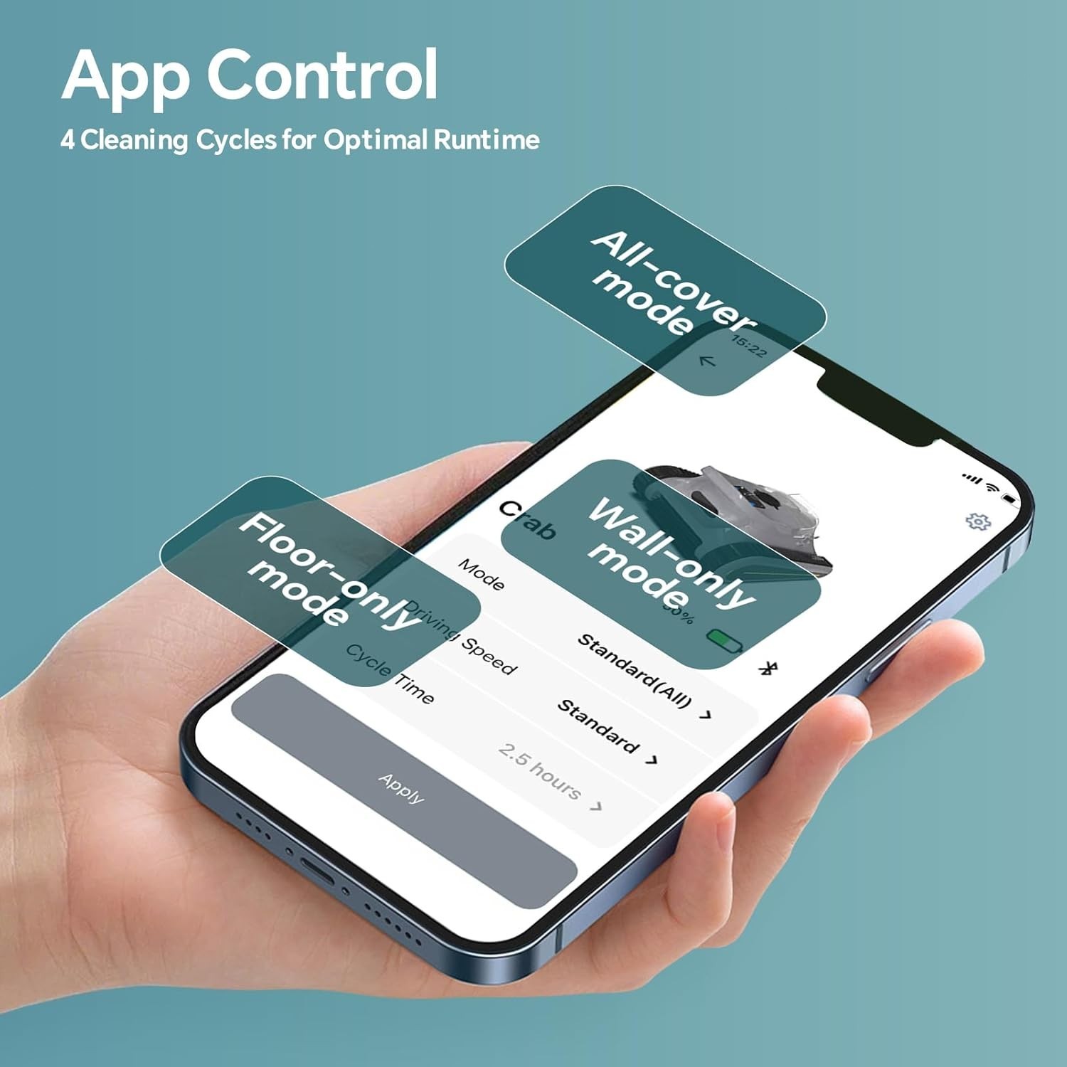 Robotic Pool Cleaner Smart Navigation & App Control 150 Min for In-Ground Pools