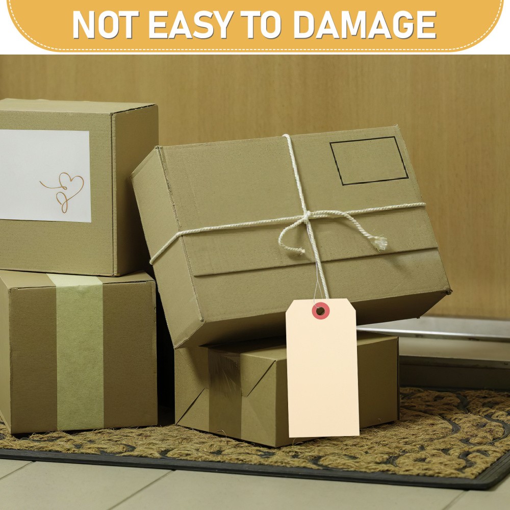 100 Pcs Shipping Tags Packaging Wired Label Holder with Eyelets Cable