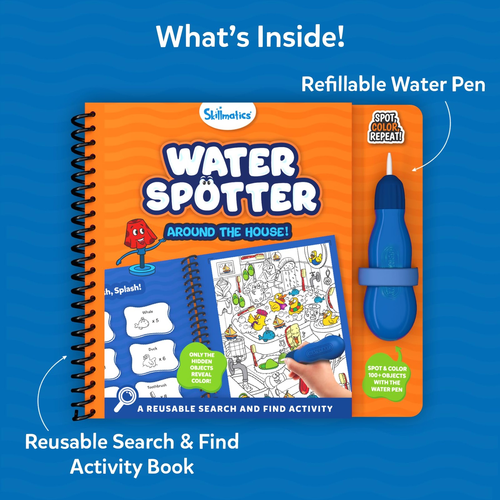 Reusable Search & Find Book - Water Spotter, Mess-Free, Fun Learning Activity...