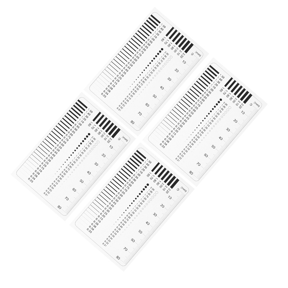 4pcs Transparent Flaw Detection And Measurement Tools Precision Ruler Set